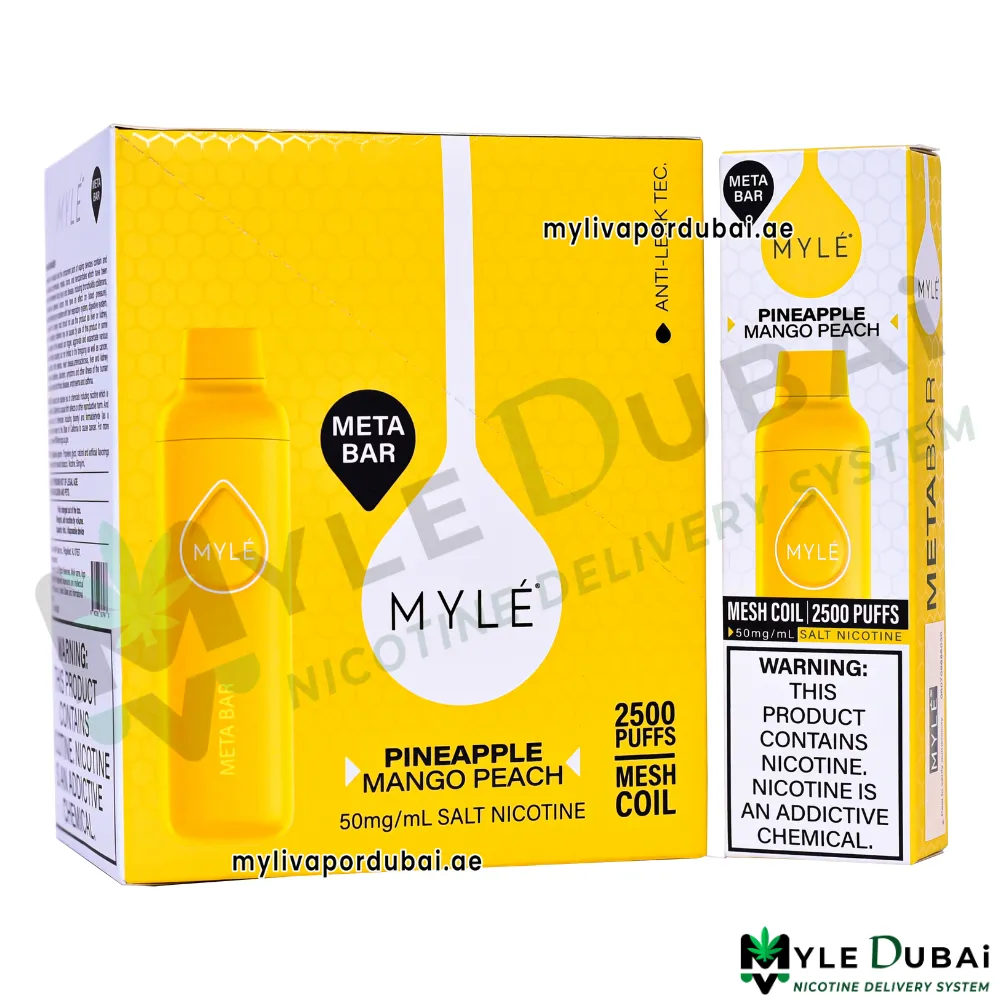 Myle Meta Bar Pineapple Mango Peach Disposable Device
