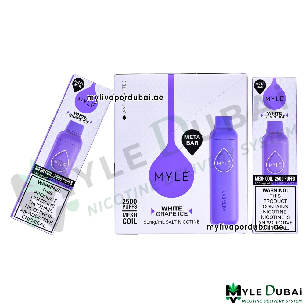 Myle Meta Bar White Grape Ice Disposable Device