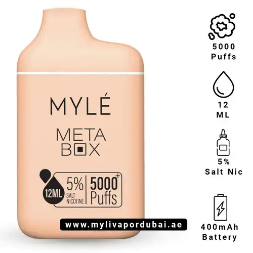 Myle Meta Box Georgia Peach 20MG Disposable Device