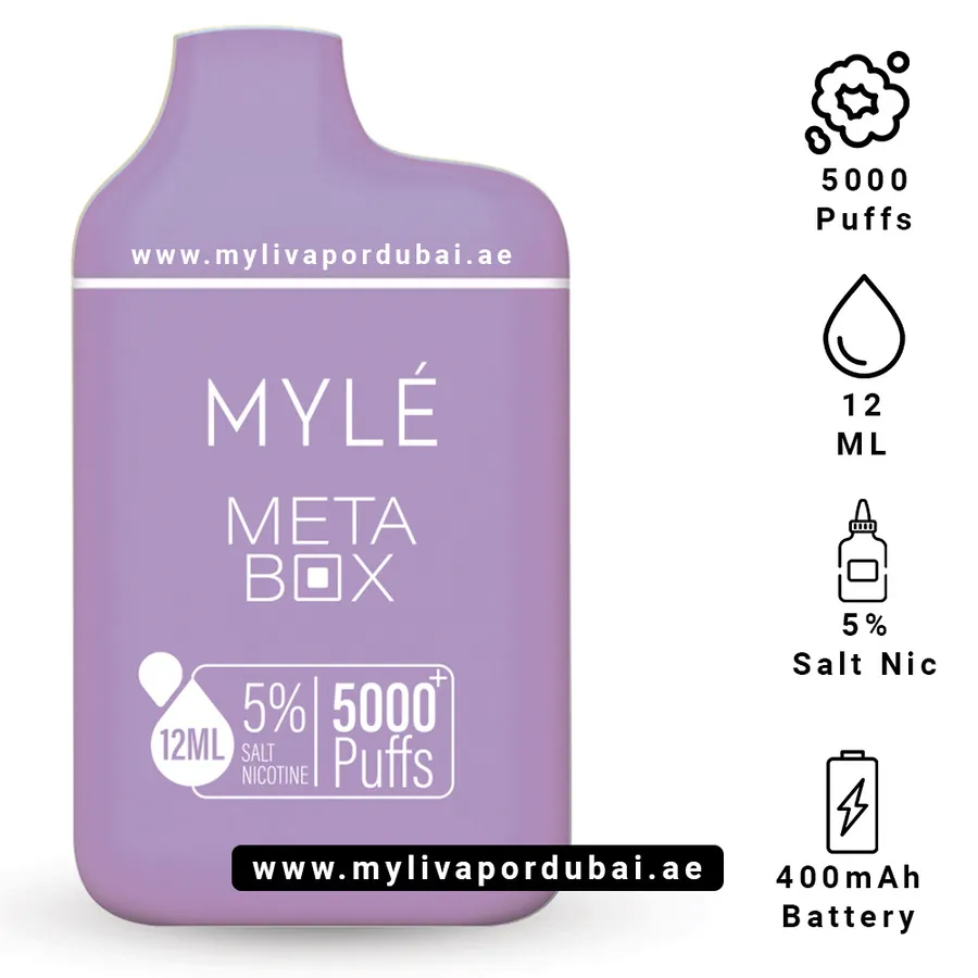 Myle Meta Box White Grape Ice Disposable Device