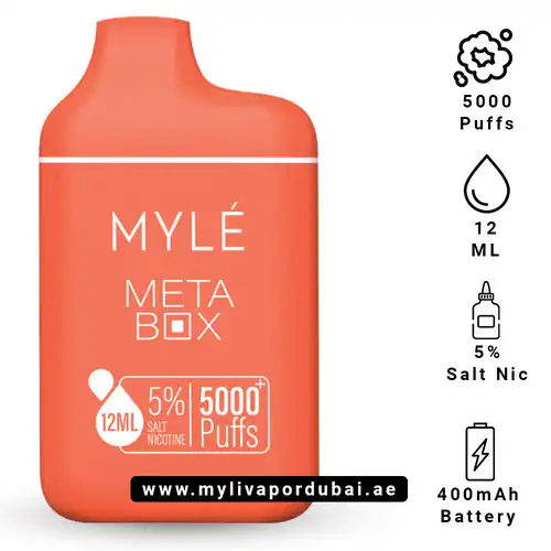 Myle Meta Box Peach Ice Disposable Device