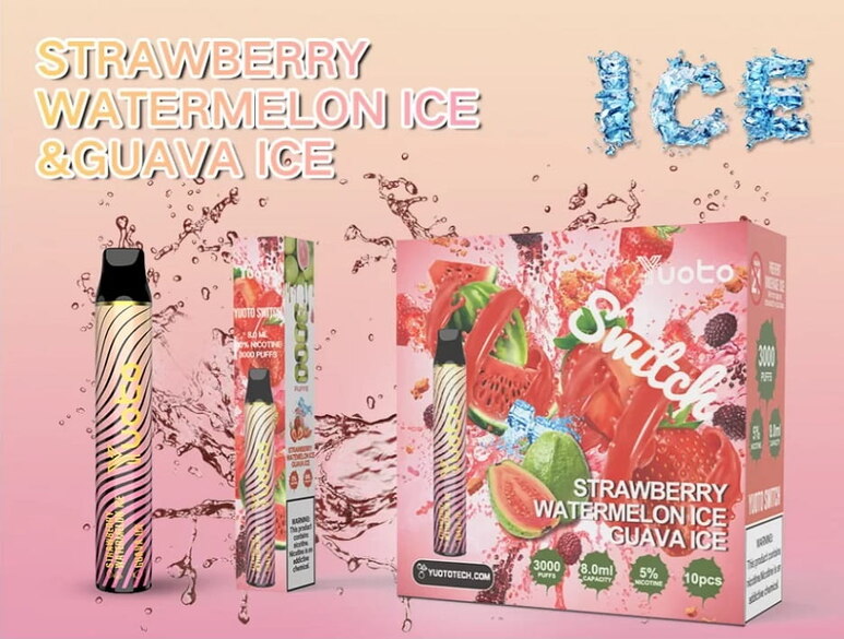 Yuoto Switch Strawberry Watermelon and Guava Ice Disposable Vape